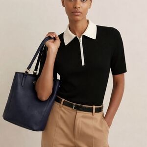 Tory Burch Royal Blue  Leather Tote